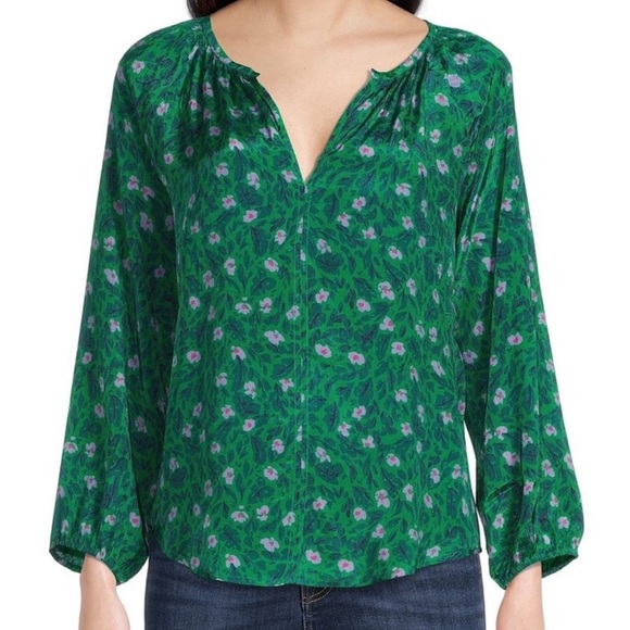 NWT ROLLER RABBIT green floral viscose top - Picture 1 of 9